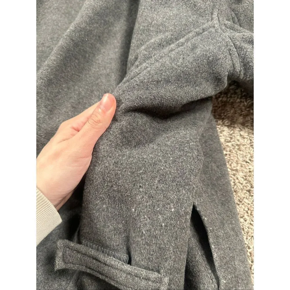 vintage y2k banana republic virgin wool cashmere gray zip up collar jacket men L